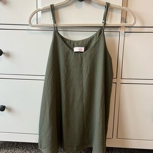 Pink lily Olive Green Spaghetti Strap Top